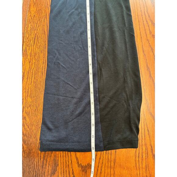 Vince Top Blouse Semi Sheer Knit Color Block Black Navy White Long Sleeve Small - Picture 5 of 5